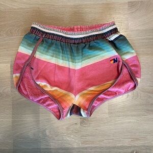 Aviator Nation women’s shorts. Multi color striped size XSmall